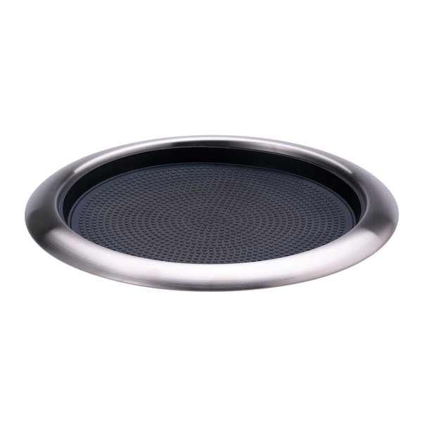 Service Ideas Tray with Removable Insert, 9" Round, Stainless Steel, Brushed TR119RI - main